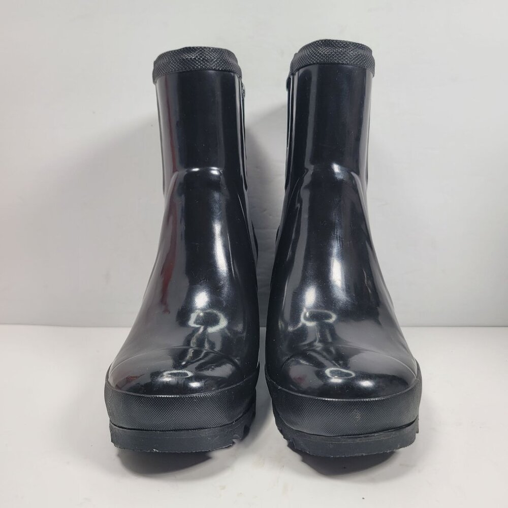 Sorel Women's Black Rubber Wedge Heel Rain Boots NL2526-010 US Size 8.5 - Picture 3 of 10